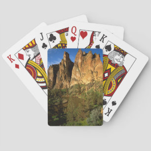 USA, Oregon, Granite Cliffs At Smith Rock State Playing Cards