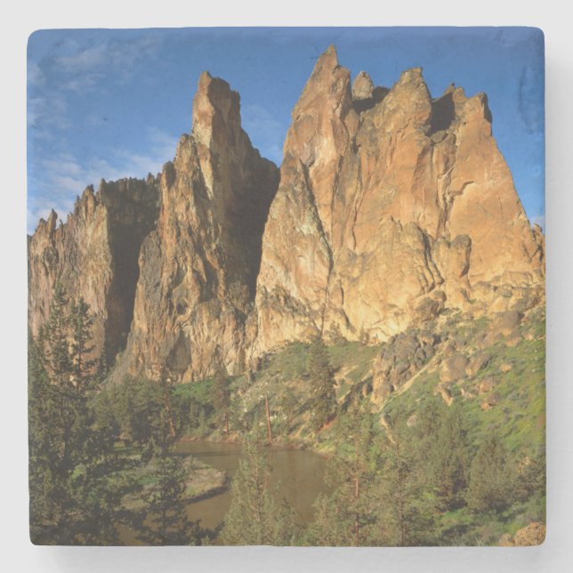 USA, Oregon, Granite Cliffs At Smith Rock State Stone Coaster (Front)