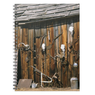 USA, Oregon, Harney County. Old livery stable Spiral Notebook