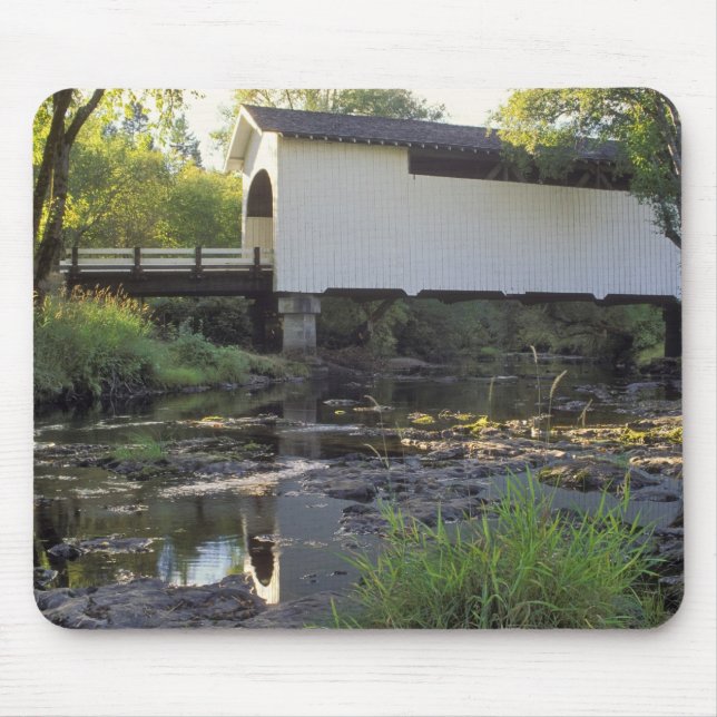 USA, Oregon. Harris covered bridge over Marys Mouse Pad (Front)