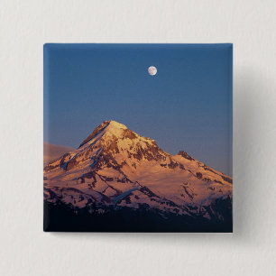 USA, Oregon, Mt Hood. Sunset creates alpenglow 15 Cm Square Badge