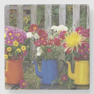 USA, Oregon, Portland. Antique enamelware Stone Coaster