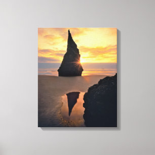 USA, Oregon. Rock Formation At Sunset Canvas Print