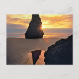USA, Oregon. Rock Formation At Sunset Postcard