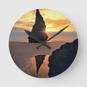 USA, Oregon. Rock Formation At Sunset Round Clock