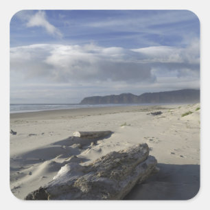 USA, Oregon, Sand Dunes and Ocean, Pacific City 2 Square Sticker