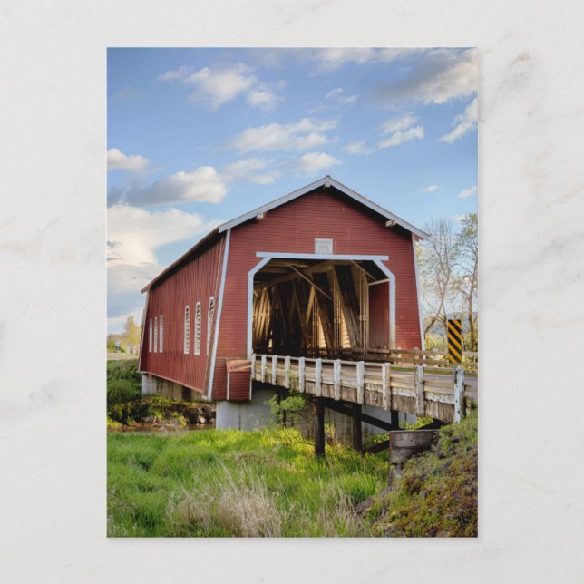 USA, Oregon, Scio, Shimanek Bridge Postcard (Front)