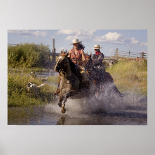 USA, Oregon, Seneca, Ponderosa Ranch. Cowboy Poster