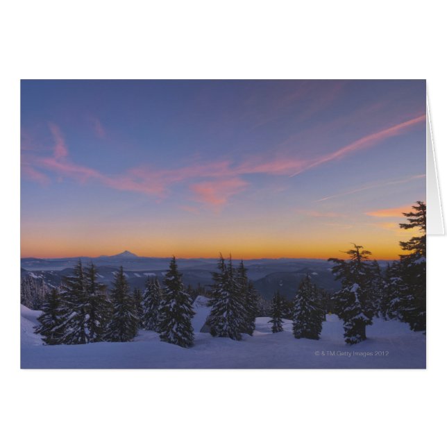 USA, Oregon, Snow covered field with Mount (Front Horizontal)