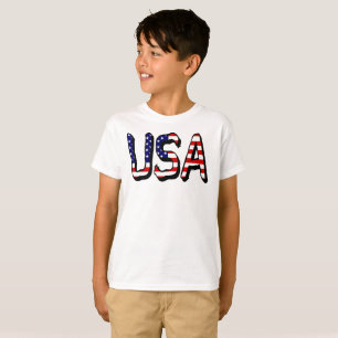USA overlaid on US Flag Boys  arc4 T-Shirt