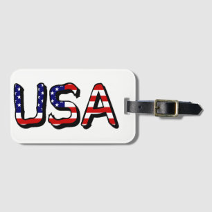 USA overlaid on US Flag Business Card Slot ltcn Luggage Tag