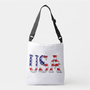 USA overlaid on US Flag cbbcn Crossbody Bag