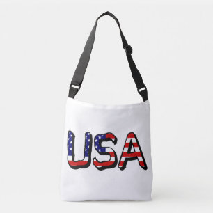 USA overlaid on US Flag cbbcn Crossbody Bag