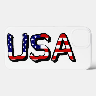USA overlaid on US flag iphcn iPhone 13 Case