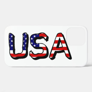 USA overlaid on US flag iphcnt iPhone 12 Case