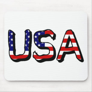 USA overlaid on US Flag mpcn Mouse Pad