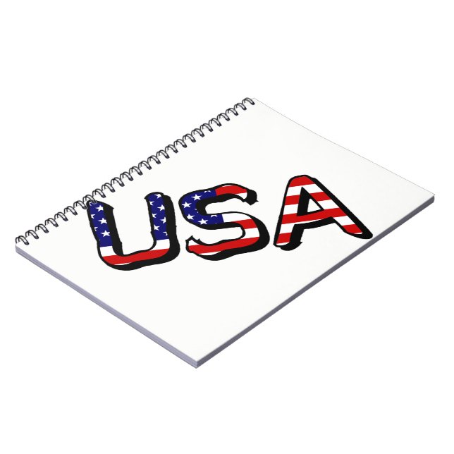 USA overlaid on US Flag nbt Notebook (Left Side)