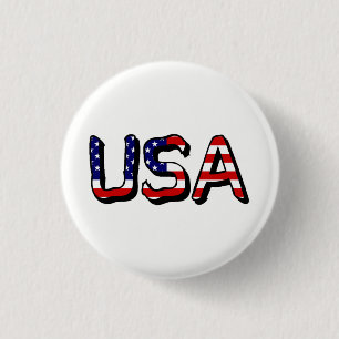 USA overlaid on US Flag pbcn 3 Cm Round Badge