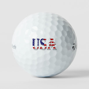 USA overlaid on US Flag tmtp5 gbcnt Golf Balls