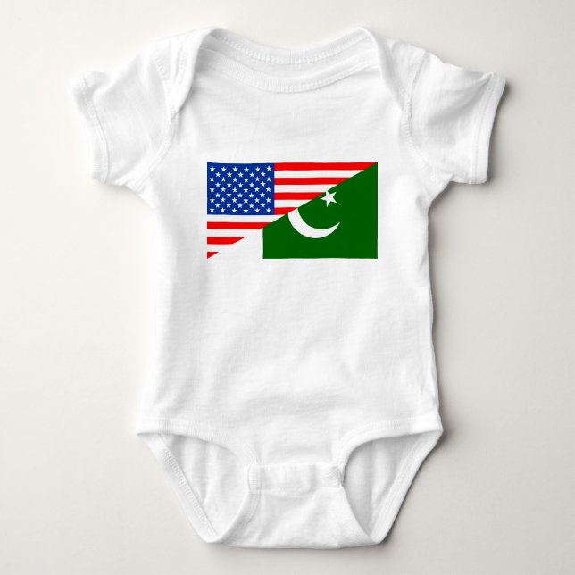 usa Pakistan country half flag america symbol Baby Bodysuit (Front)