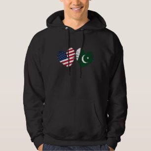 Usa Pakistan Flag Heart Valentines Day Pakistani A Hoodie