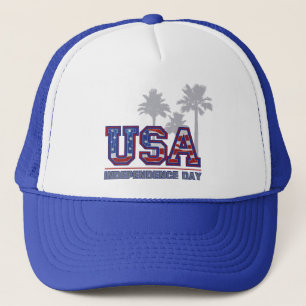 USA Palm Independence Day Trucker Hats