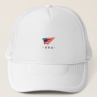 USA Paper Plane Flag Trucker Hat