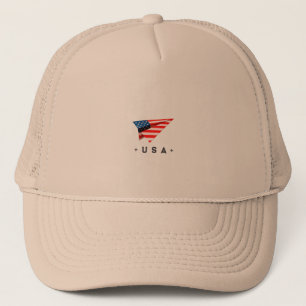 USA Paper Plane Flag Trucker Hat