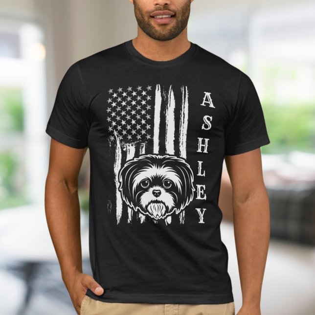 USA Patriot Shih tzu Dog US Pet T-Shirt (Creator Uploaded)