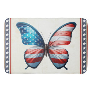 USA/patriotic 4th of July butterfly Bath Mat