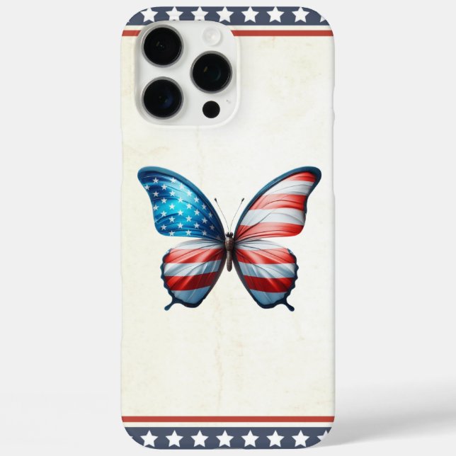 USA/patriotic 4th of July butterfly Case-Mate iPhone Case (Back)