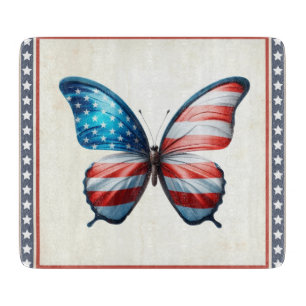 USA/patriotic 4th of July butterfly Cutting Board