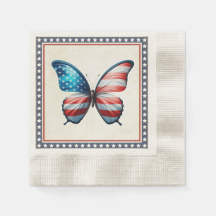 USA/patriotic 4th of July butterfly Napkin