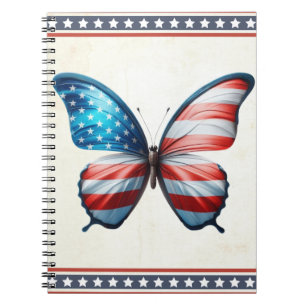USA/patriotic 4th of July butterfly Notebook
