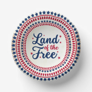 USA/patriotic 4th of July Land of the free Paper Plate