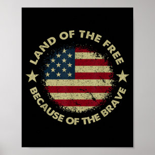 USA Patriotic American Flag 4th Of July Poster