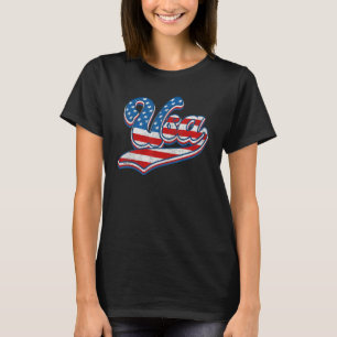 USA  Patriotic American Flag 4th Of July Women Men T-Shirt