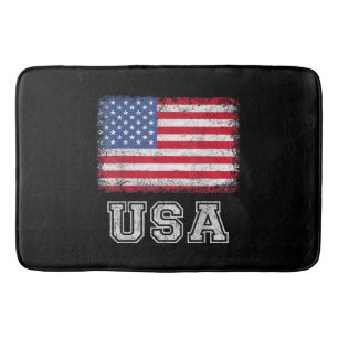 USA Patriotic American Flag For Men Women Kids Boy Bath Mat