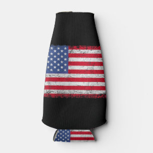 USA Patriotic American Flag For Men Women Kids Boy Bottle Cooler