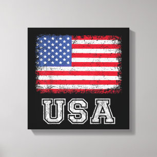 USA Patriotic American Flag For Men Women Kids Boy Canvas Print