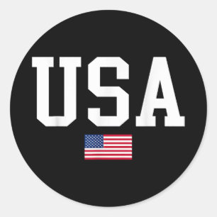 USA Patriotic American Flag For Men Women Kids Boy Classic Round Sticker