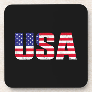 USA Patriotic American Flag For Men Women Kids Boy Coaster