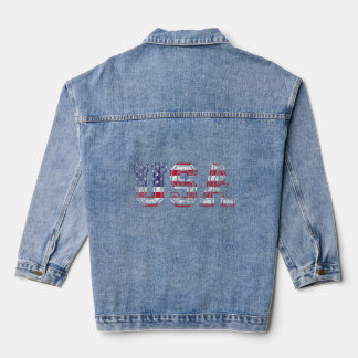 Usa Patriotic American Flag For Men Women Kids Boy Denim Jacket
