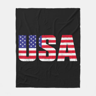 USA Patriotic American Flag For Men Women Kids Boy Fleece Blanket