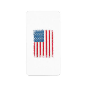 USA Patriotic American Flag For Men Women Kids Boy Label