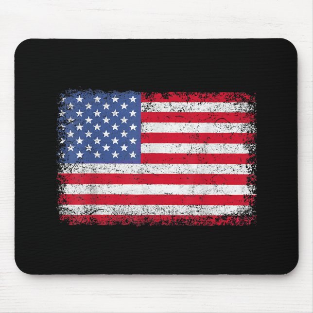 USA Patriotic American Flag For Men Women Kids Boy Mouse Pad (Front)