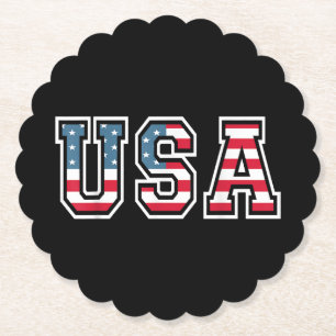 USA Patriotic American Flag For Men Women Kids Boy Paper Coaster