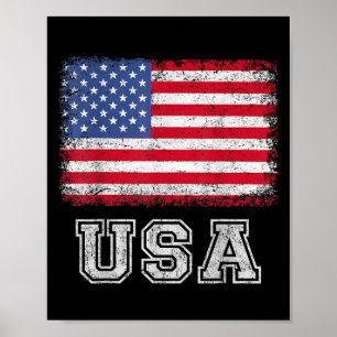 USA Patriotic American Flag For Men Women Kids Boy Poster