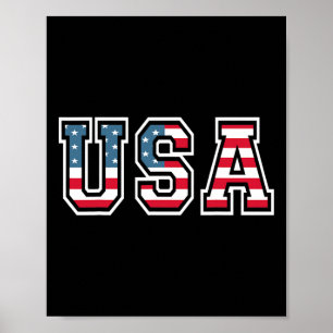 Usa Patriotic American Flag For Men Women Kids Boy Poster
