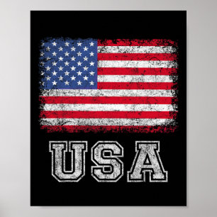 Usa Patriotic American Flag For Men Women Kids Boy Poster